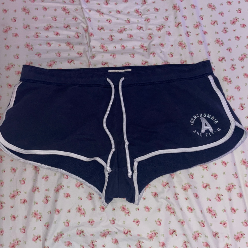 Abercrombie & Fitch black/navy blue sleep shorts size large (L)